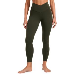 imageCRZ YOGA Womens Butterluxe Cross Waist Workout Leggings 25 Inches  V Crossover High Waisted Gym YogaOlive Green