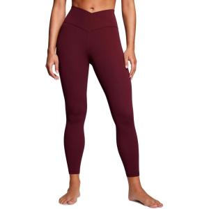 imageCRZ YOGA Womens Butterluxe Cross Waist Workout Leggings 25 Inches  V Crossover High Waisted Gym YogaRed Merlot