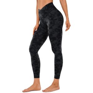 imageCRZ YOGA Womens Butterluxe Cross Waist Workout Leggings 25 Inches  V Crossover High Waisted Gym YogaTie Dye Smoke Ink