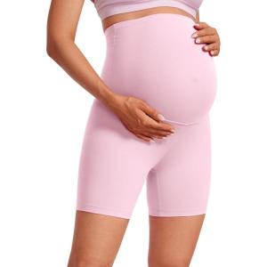 imageCRZ YOGA Womens Butterluxe Maternity Biker Shorts Over The Belly 6quot  Pregnancy Yoga Workout ActivewearPink Peony