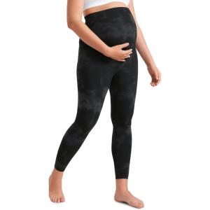 imageCRZ YOGA Womens Butterluxe Maternity Leggings Over The Belly 25quot  Buttery Soft Workout Activewear Yoga Pregnancy PantsBlack Tie Dye Flowers