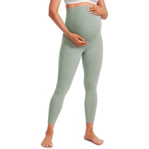 imageCRZ YOGA Womens Butterluxe Maternity Leggings Over The Belly 25quot  Buttery Soft Workout Activewear Yoga Pregnancy PantsGreen Palm Court
