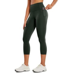 imageCRZ YOGA Womens Butterluxe Workout Capri Leggings with Pockets 21 Inches  High Waisted Gym Athletic Crop YogaLegend Green