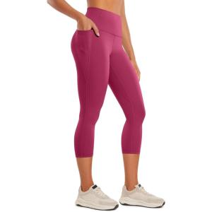 imageCRZ YOGA Womens Butterluxe Workout Capri Leggings with Pockets 21 Inches  High Waisted Gym Athletic Crop YogaWashed Mauve