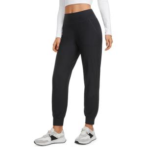 imageCRZ YOGA Womens Fleece Lined Workout Joggers with Pockets 275quot  Hiking Running Outdoor Pants Water Resistant Winter WarmBlack