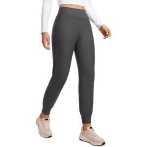 imageCRZ YOGA Womens Fleece Lined Workout Joggers with Pockets 275quot  Hiking Running Outdoor Pants Water Resistant Winter WarmInk Gray
