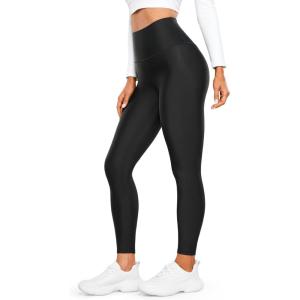 imageCRZ YOGA Womens High Waisted Fleece Lined Leggings 25 inches  Winter Warm Thick Thermal Soft Workout Yoga PantsBlack