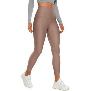 imageCRZ YOGA Womens High Waisted Fleece Lined Leggings 25 inches  Winter Warm Thick Thermal Soft Workout Yoga PantsBrown Purple