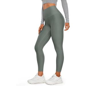 imageCRZ YOGA Womens High Waisted Fleece Lined Leggings 25 inches  Winter Warm Thick Thermal Soft Workout Yoga PantsGrey Sage