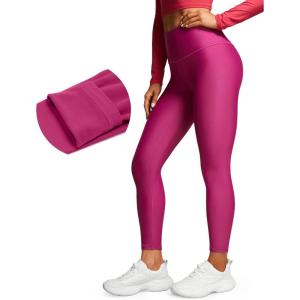 imageCRZ YOGA Womens High Waisted Fleece Lined Leggings 25 inches  Winter Warm Thick Thermal Soft Workout Yoga PantsMagenta Purple