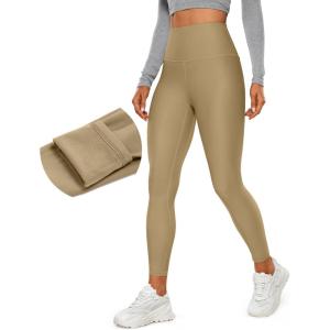 imageCRZ YOGA Womens High Waisted Fleece Lined Leggings 25 inches  Winter Warm Thick Thermal Soft Workout Yoga PantsSoul Brown
