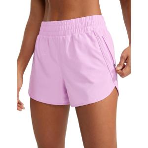 imageCRZ YOGA Womens High Waisted Running Shorts Mesh Liner 3 Dolphin Quick Dry for Athletic Gym Track Workout with Zip PocketVita Pink