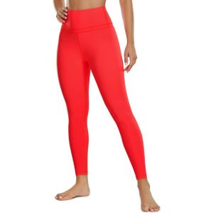 imageCRZ YOGA Womens Naked Feeling Workout 78 Yoga Leggings  25 Inches High Waist Tight PantsDeep Red