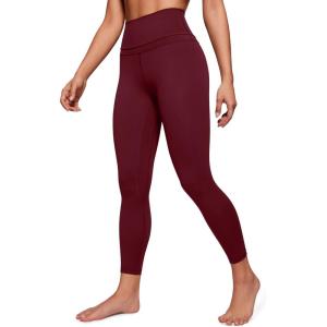 imageCRZ YOGA Womens Naked Feeling Workout 78 Yoga Leggings  25 Inches High Waist Tight PantsRed Merlot