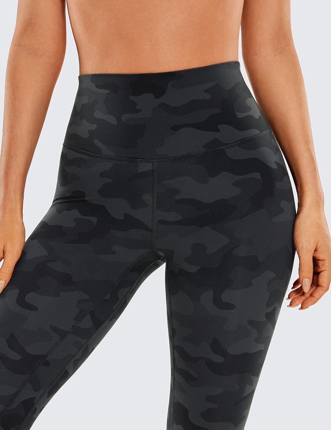 imageCRZ YOGA Womens Brushed Naked Feeling Workout Leggings 25quot  High Waisted Gym Compression Tummy Control Yoga PantsDark Grey Camouflage
