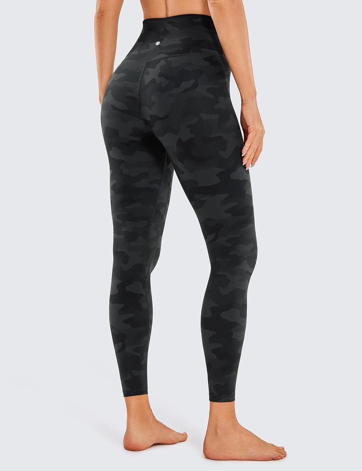 imageCRZ YOGA Womens Brushed Naked Feeling Workout Leggings 25quot  High Waisted Gym Compression Tummy Control Yoga PantsDark Grey Camouflage