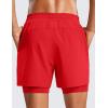 imageCRZ YOGA 2 in 1 Mens Athletic Shorts 5 with Liner Quick Dry Lightweight for Running Sports Gym with PocketsDeep Red