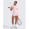 imageCRZ YOGA 2 in 1 Running Shorts for Women 3 High Waisted Split for Athletic Gym Workout Tennis with PocketStrawberry Pink