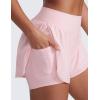 imageCRZ YOGA 2 in 1 Running Shorts for Women 3 High Waisted Split for Athletic Gym Workout Tennis with PocketStrawberry Pink