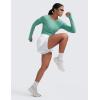 imageCRZ YOGA 2 in 1 Running Shorts for Women 3 High Waisted Split for Athletic Gym Workout Tennis with PocketWhite