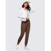 imageCRZ YOGA 4Way Stretch Joggers for Women 28quot Golf Casual Travel Workout Pants Lounge Athletic Sweatpants with PocketsCoffee Brown