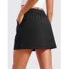 imageCRZ YOGA 4Way Stretch Skirts for Women High Waisted Work Casual Golf Tennis Skirt Skorts with 5 PocketsBlack