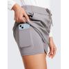 imageCRZ YOGA 4Way Stretch Skirts for Women High Waisted Work Casual Golf Tennis Skirt Skorts with 5 PocketsDark Chrome