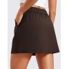 imageCRZ YOGA 4Way Stretch Skirts for Women High Waisted Work Casual Golf Tennis Skirt Skorts with 5 PocketsHot Fudge Brown