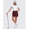 imageCRZ YOGA 4Way Stretch Skirts for Women High Waisted Work Casual Golf Tennis Skirt Skorts with 5 PocketsNoctilucence Red