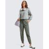 imageCRZ YOGA Athletic High Waisted Joggers for Women 275quot  Lightweight Workout Travel Casual Outdoor Hiking Pants with PocketsGrey Sage