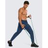 imageCRZ YOGA Athletic Joggers for Men Lightweight Water Resistant Outdoor Workout Pants with Zip PocketsElectric Blue