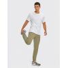 imageCRZ YOGA Athletic Joggers for Men Lightweight Water Resistant Outdoor Workout Pants with Zip PocketsMoss Green