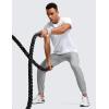imageCRZ YOGA Athletic Joggers for Men Lightweight Water Resistant Outdoor Workout Pants with Zip PocketsRhino Grey