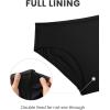imageCRZ YOGA Bikini Bottoms for Women Mid Rise Full Coverage Bathing Suit Swimsuit Basic Swim BriefsBlack