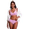 imageCRZ YOGA Bikini Bottoms for Women Mid Rise Full Coverage Bathing Suit Swimsuit Basic Swim BriefsVita Pink