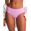 imageCRZ YOGA Bikini Bottoms for Women Mid Rise Full Coverage Bathing Suit Swimsuit Basic Swim BriefsVita Pink