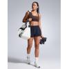 imageCRZ YOGA Butterbreeze Square Neck Sports Bras for Women  Strappy Thin Straps Workout Traning Padded Gym Halter Cami TopHot Fudge Brown