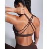 imageCRZ YOGA Butterbreeze Square Neck Sports Bras for Women  Strappy Thin Straps Workout Traning Padded Gym Halter Cami TopHot Fudge Brown