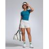 imageCRZ YOGA Butterbreeze Workout Shorts for Women Linerless High Waisted for Casual Athletic Gym Yoga with PocketsMilky White Bone