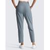 imageCRZ YOGA Butterlift Ankle Casual Yoga Pants for Women 78 Tapered Front Pleated for Lounge Travel with PocketsBelgian Blue