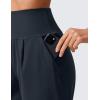 imageCRZ YOGA Butterlift Ankle Casual Yoga Pants for Women 78 Tapered Front Pleated for Lounge Travel with PocketsTrue Navy