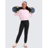 imageCRZ YOGA Butterlift Girls Joggers with Pockets  Athletic Active Casual Lounge Running Pants for Kids Teen SoftBlack