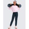 imageCRZ YOGA Butterlift Girls Joggers with Pockets  Athletic Active Casual Lounge Running Pants for Kids Teen SoftTwilight Blue