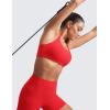 imageCRZ YOGA Butterlift Womens Racerback Padded Sports Bras  Medium Impact Scoop Neck Adjustable Straps Gym Workout TopDeep Red