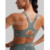 imageCRZ YOGA Butterlift Womens Racerback Padded Sports Bras  Medium Impact Scoop Neck Adjustable Straps Gym Workout TopGrey Sage