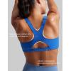 imageCRZ YOGA Butterlift Womens Racerback Padded Sports Bras  Medium Impact Scoop Neck Adjustable Straps Gym Workout TopSparkle Blue