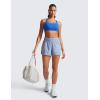 imageCRZ YOGA Butterlift Womens Racerback Padded Sports Bras  Medium Impact Scoop Neck Adjustable Straps Gym Workout TopSparkle Blue