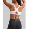 imageCRZ YOGA Butterlift Womens Racerback Padded Sports Bras  Medium Impact Scoop Neck Adjustable Straps Gym Workout TopWhite