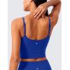 imageCRZ YOGA Butterlift Womens Scoop Neck Longline Sports Bra  U Back Adjustable Straps Workout Crop Tank Top with Built in PadsWaves Blue
