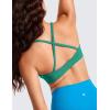imageCRZ YOGA Butterluxe Deep VNeck Sports Bras for Women  Spaghetti Strap Criss Cross Padded Top Low Coverage Wireless YogaCascadia Green